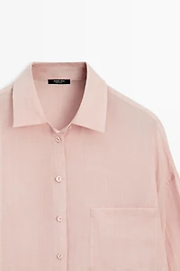Flowing ramie pocket shirt