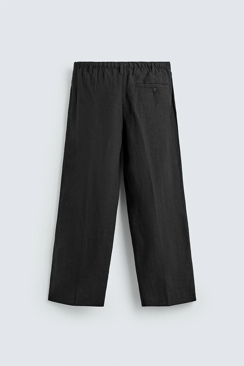 100% LINEN RELAXED FIT PANTS