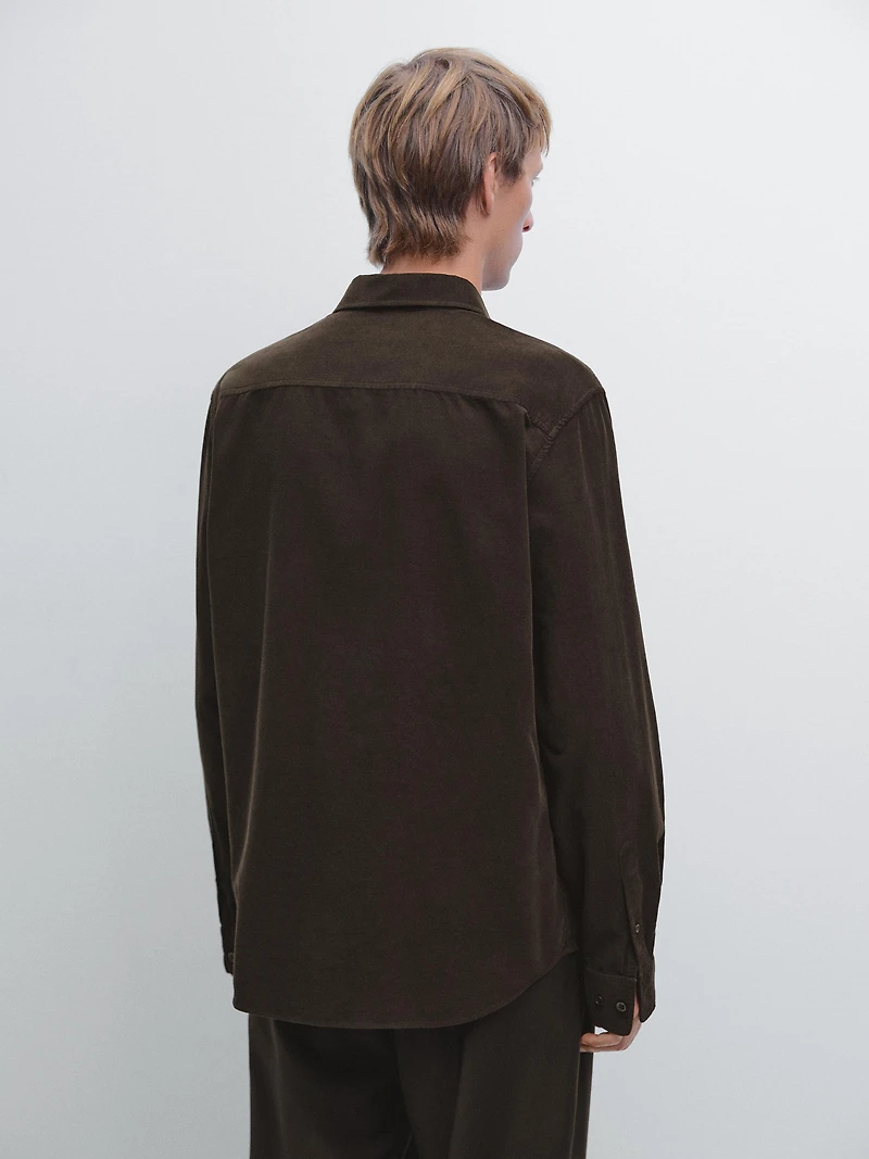 Regular fit needlecord shirt