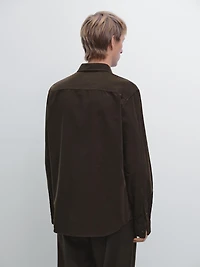 Regular fit needlecord shirt