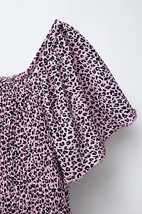ANIMAL PRINT TEXTURED DRESS