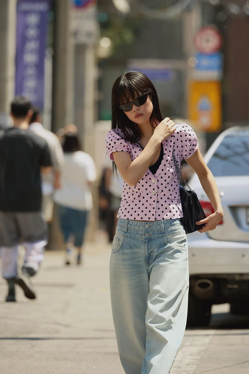 POLKA DOT CROPPED JACKET