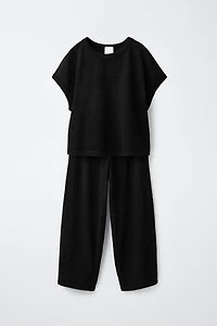 WASHED EFFECT T-SHIRT AND BALLOON PANTS SET