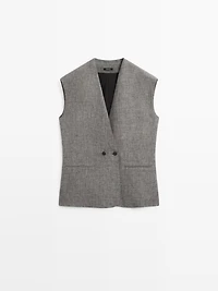 Gilet à épaules marquées en lin