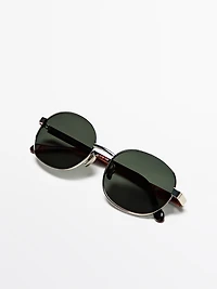 Lunettes de soleil métalliques rondes écaille