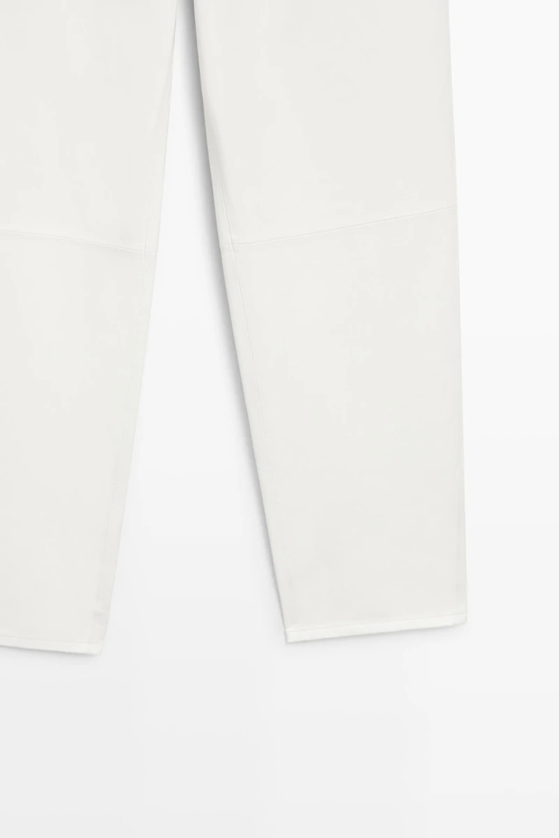 Straight-leg leather pants