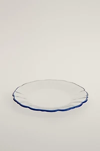 GLASS SIDE PLATE WITH RIM