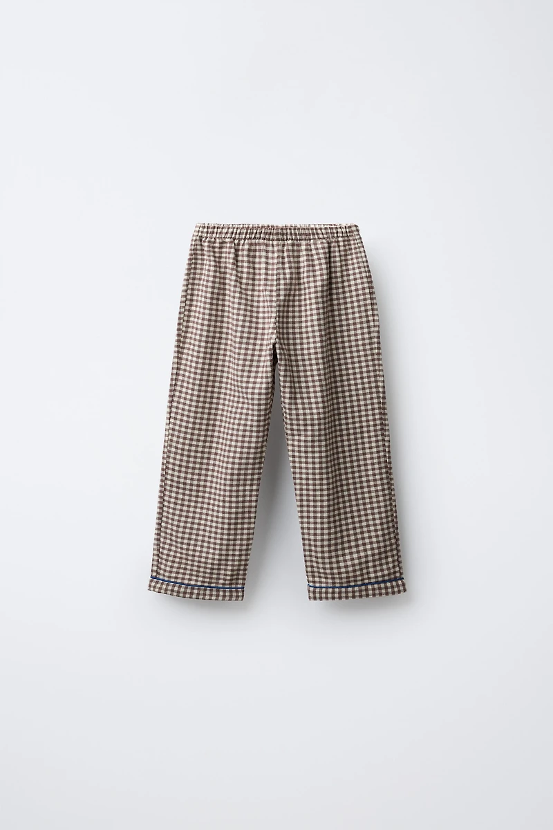 3-6 YEARS/ GINGHAM FLANNEL PAJAMAS