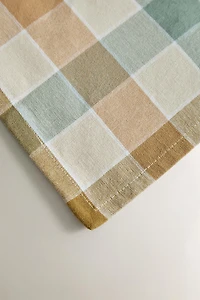 DYED THREAD CHECK TABLECLOTH
