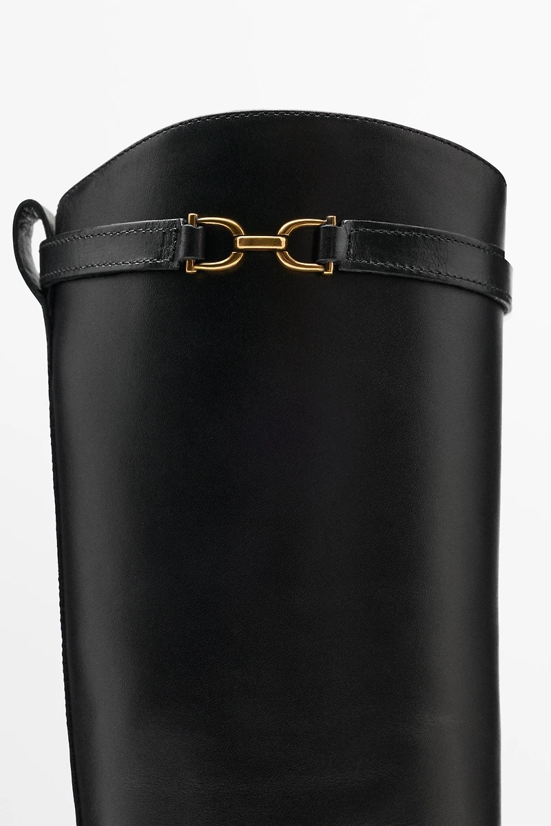 Leather riding boots