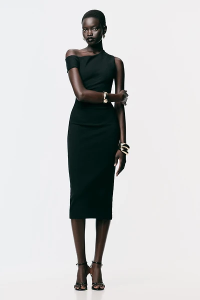RUCHED MIDI DRESS