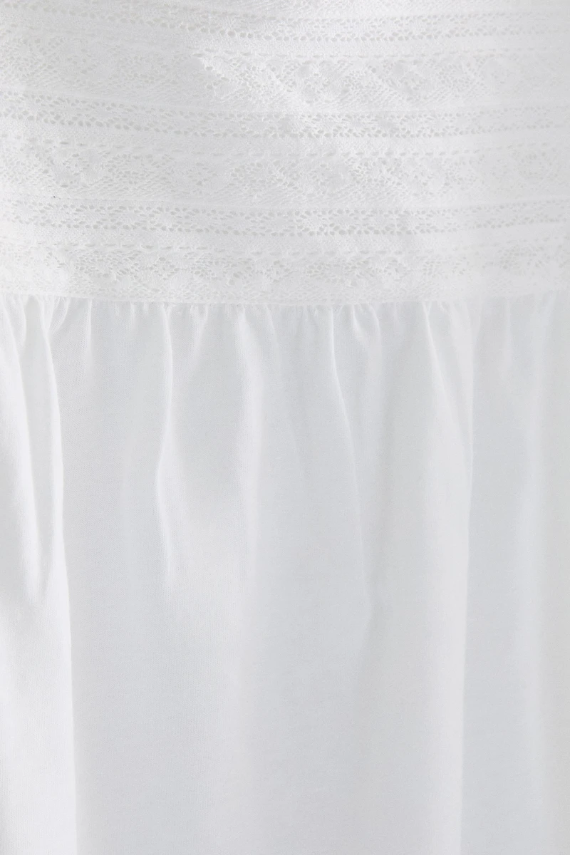 LACE COTTON NIGHTGOWN