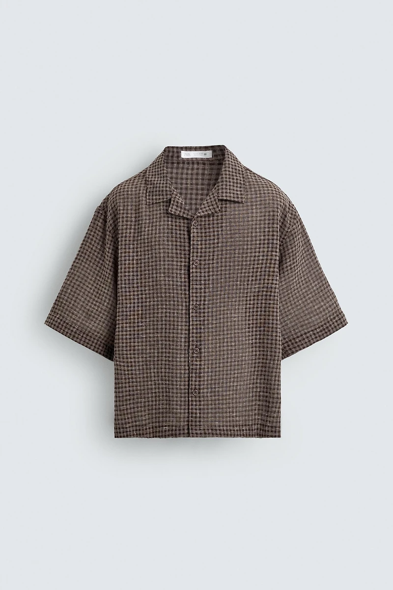 CHEMISE RELAXED FIT JACQUARD CARREAUX