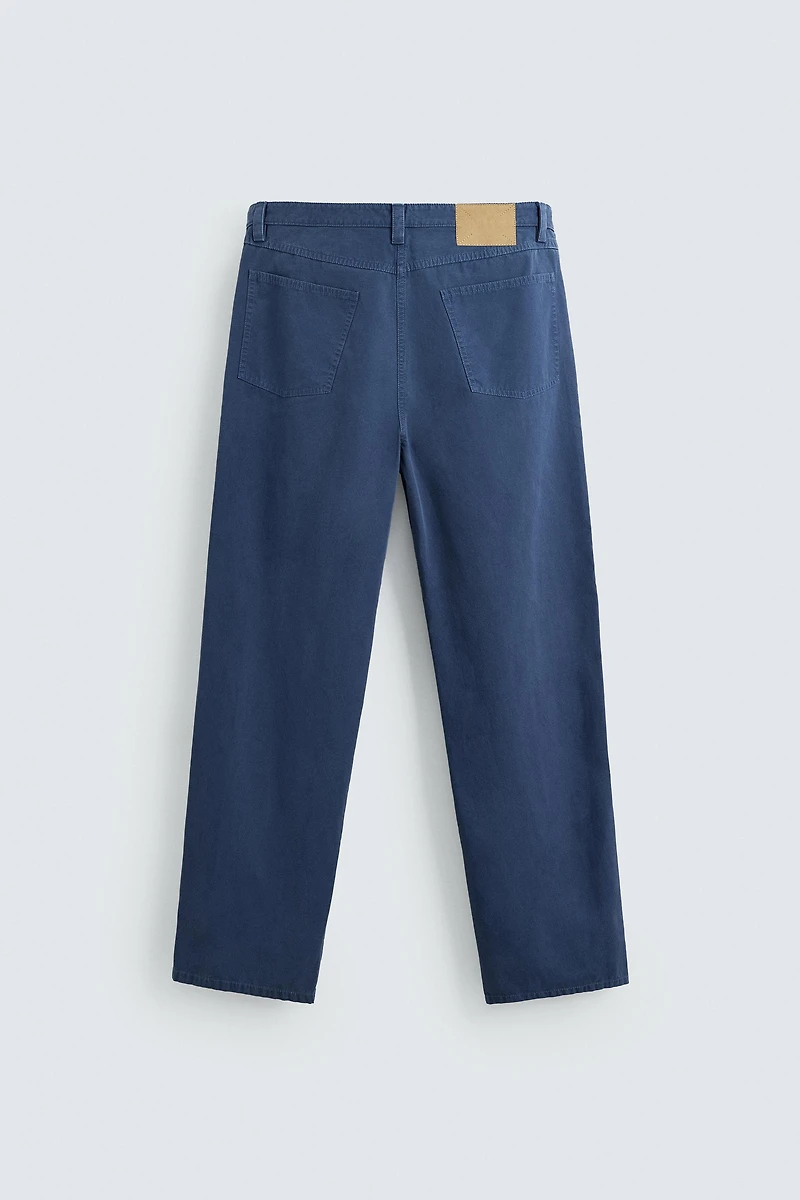WASHED STRAIGHT FIT PANTS