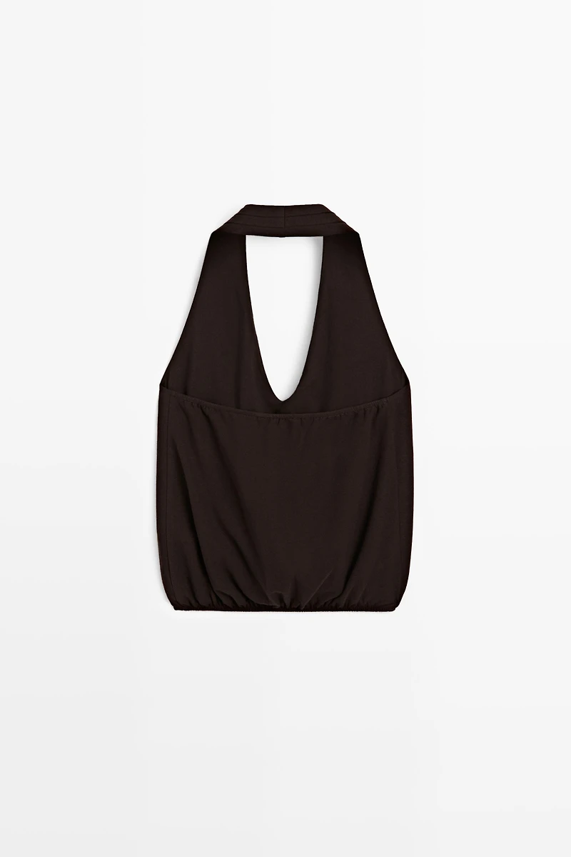 Top encolure américaine bas élastique coton