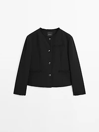 Cropped jacket with buttons