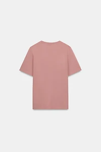 WASHED EFFECT BEAD TRIM T-SHIRT