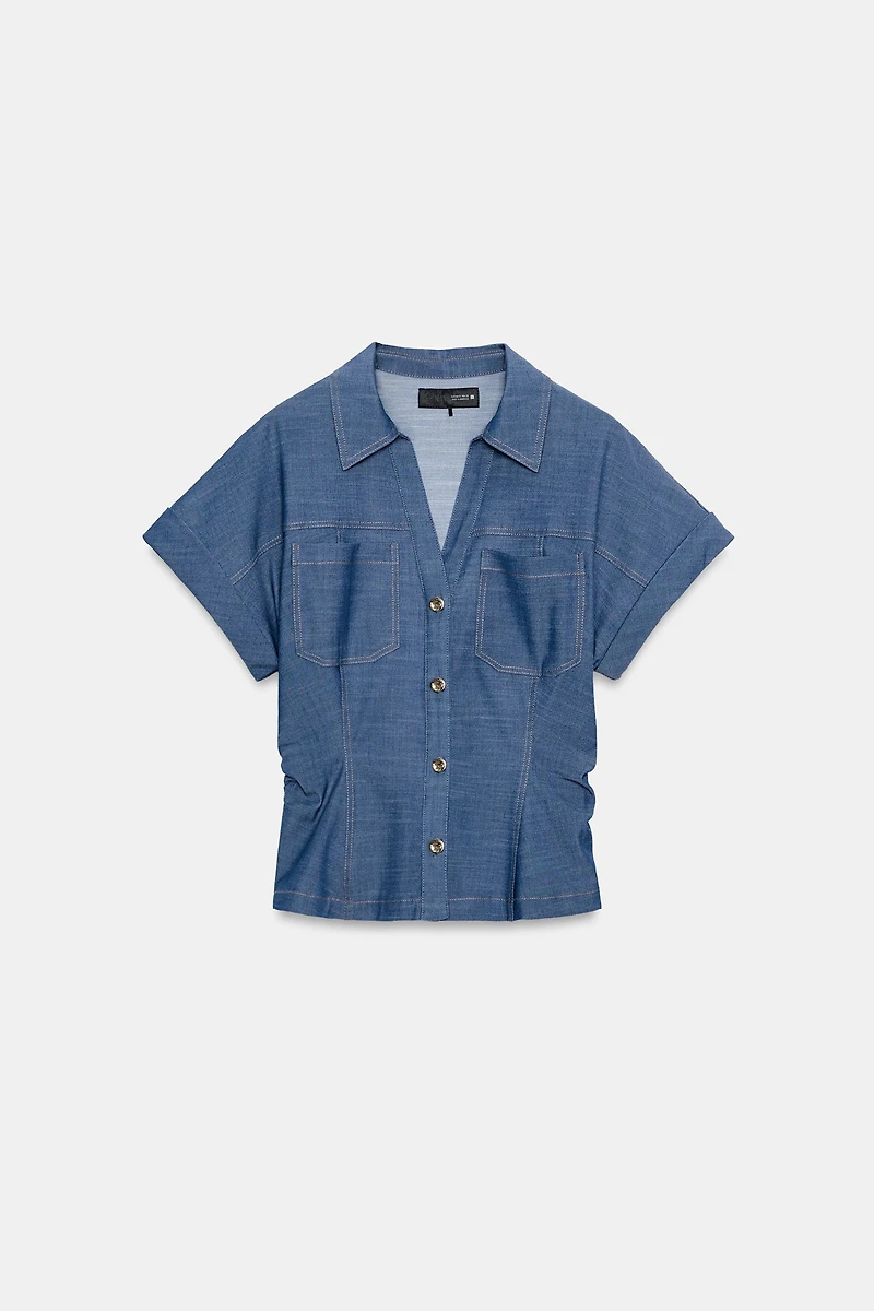 DRAPED FITTED SHIRT