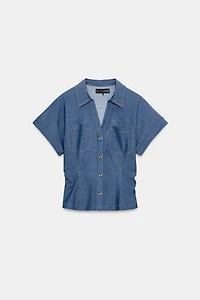 DRAPED FITTED SHIRT