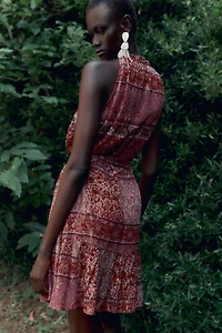 PATCHWORK PRINT MINI DRESS WITH BELT