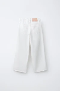 CROCHET FLORAL WIDE LEG JEANS