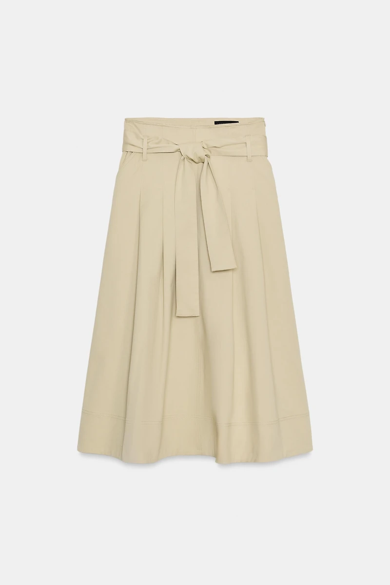 ZW COLLECTION BELTED MIDI SKIRT