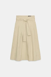 ZW COLLECTION BELTED MIDI SKIRT