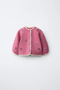 EMBROIDERED FLOWER CARDIGAN