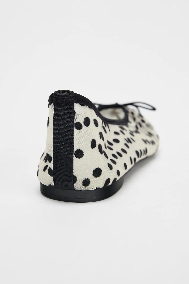 MESH BALLET FLATS WITH BOW