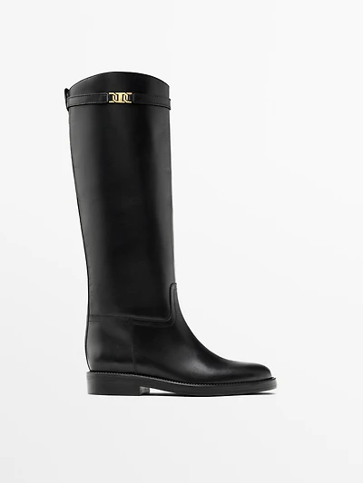 Leather riding boots