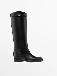 Leather riding boots