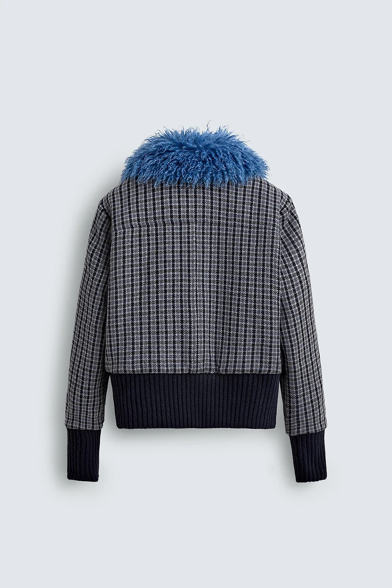 CONTRAST CHECK BOMBER JACKET HARRY LAMBERT FOR ZARA X DISNEY