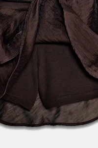 BELTED RUFFLE SKORT