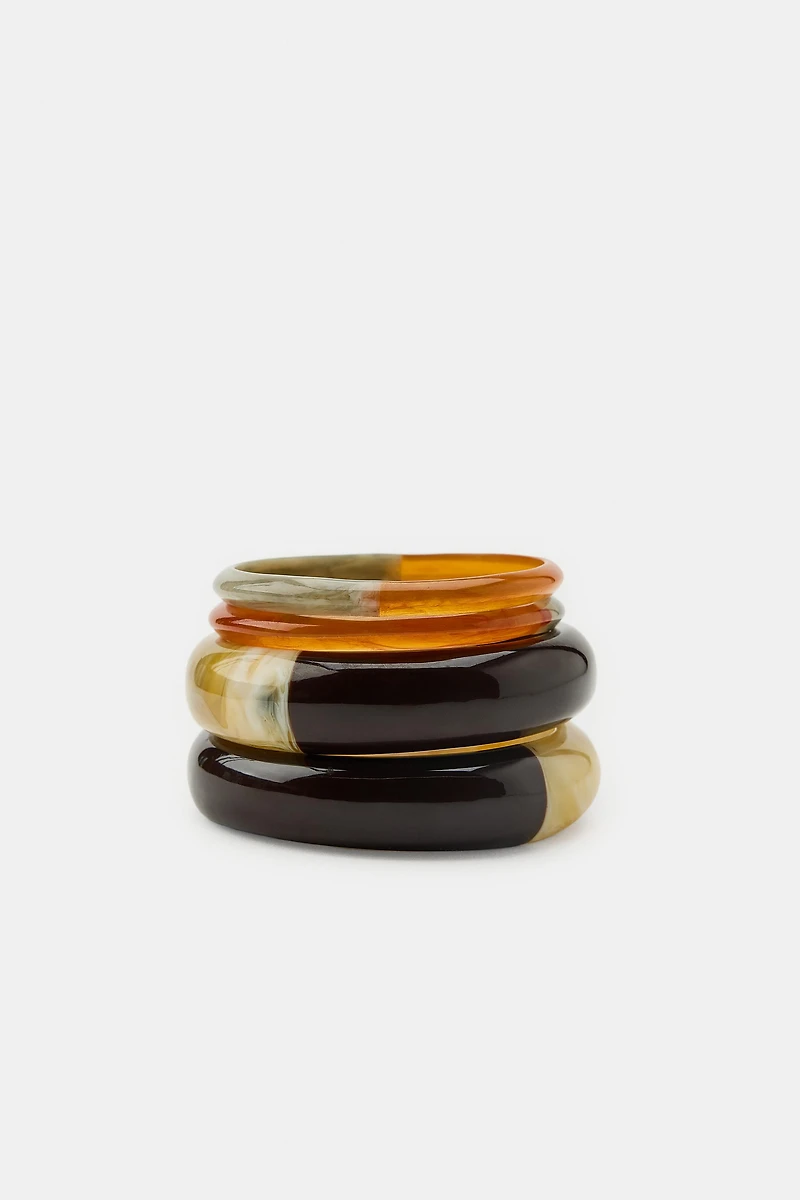 4-PACK OF ASSORTED RESIN BRACELETS