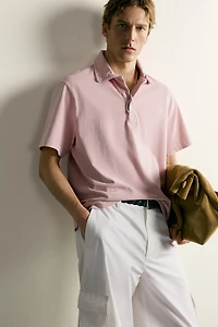 REGULAR FIT TEXTURED POLO