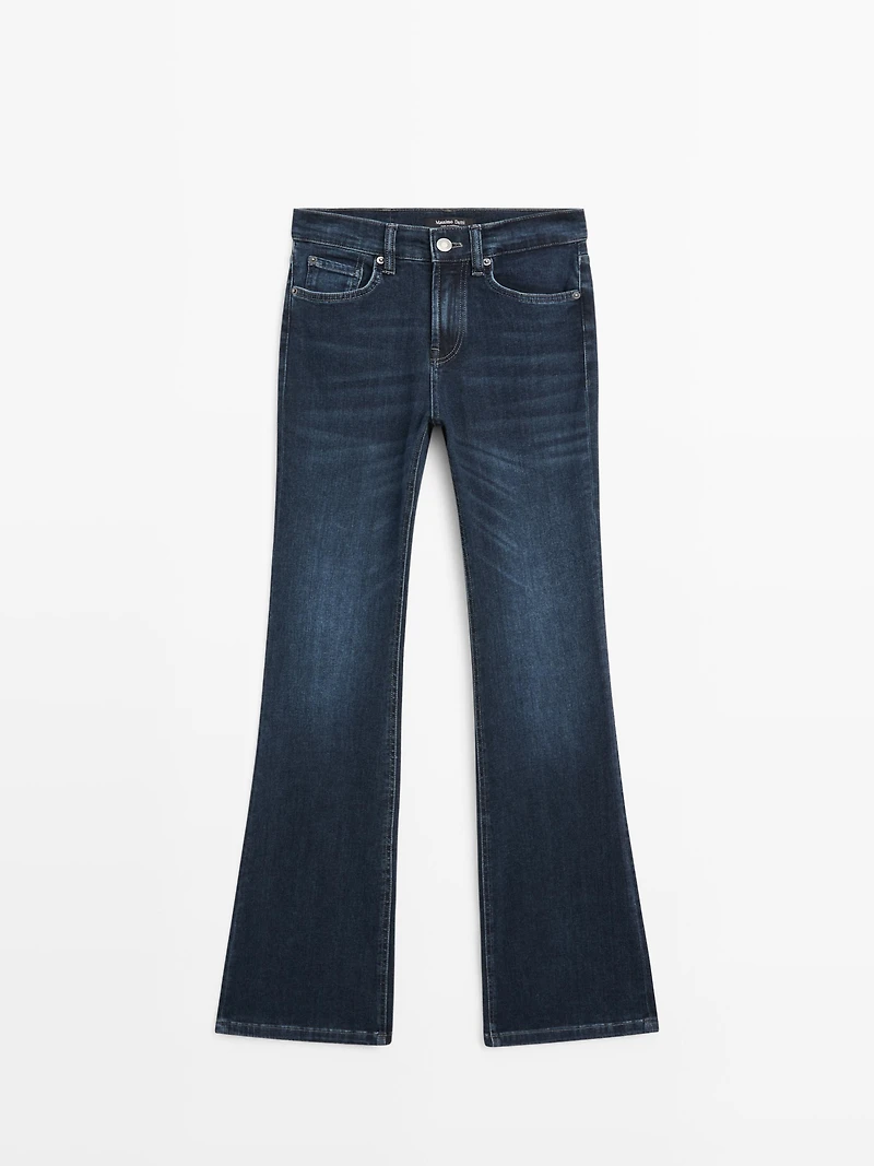 High waist flare fit skinny jeans