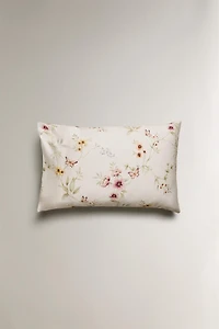 TAIE D’OREILLER SATIN IMPRIMÉ FLEUR