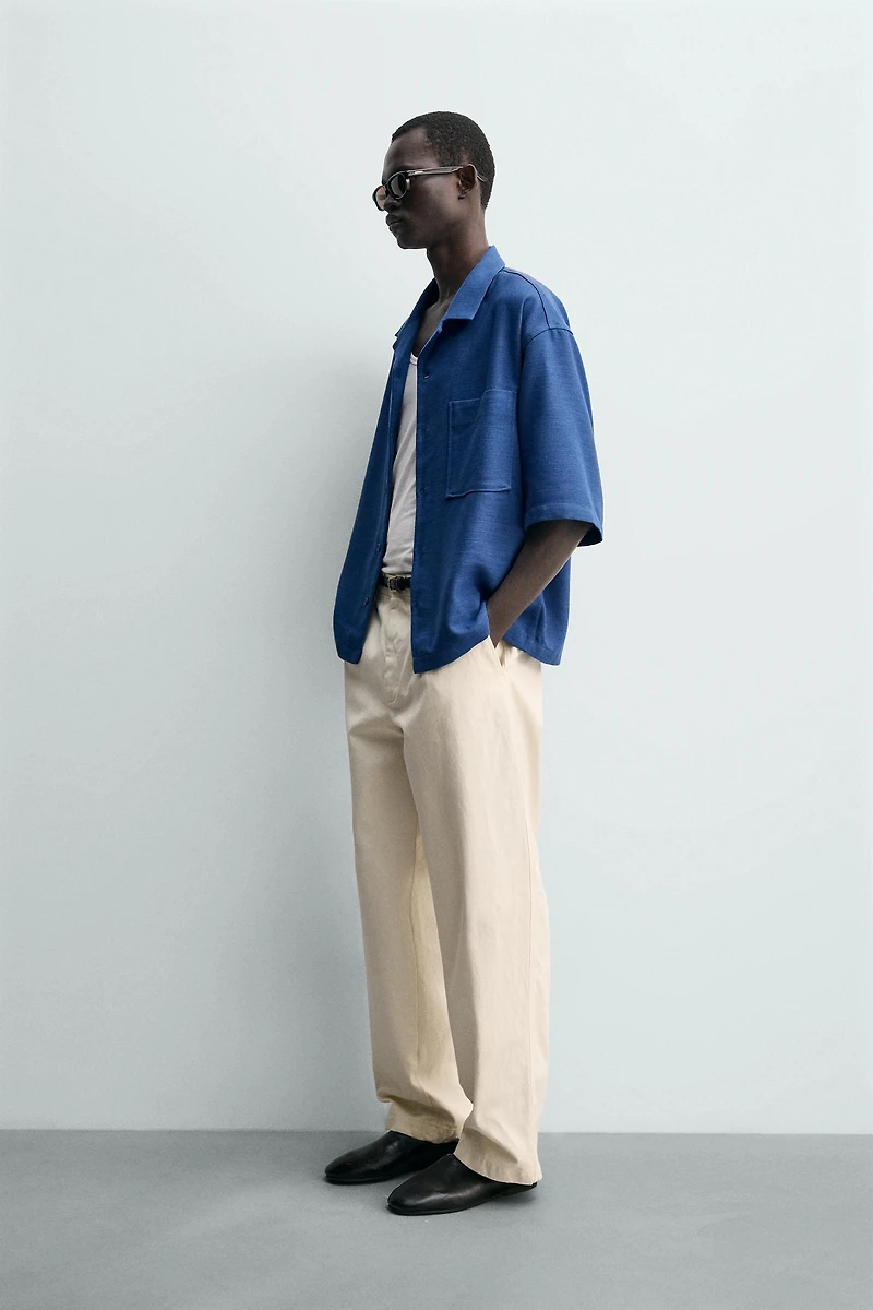 BOXY FIT TEXTURED SHIRT