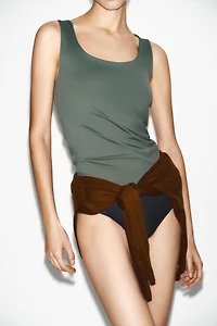 WIDE STRAP POLYAMIDE T-SHIRT