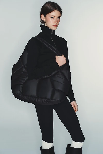 QUILTED EFFECT SHOPPER BAG