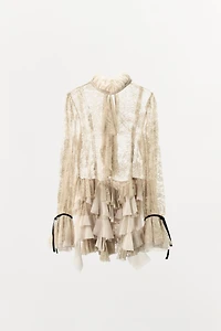 LACE RUFFLE TOP ZW COLLECTION LIMITED EDITION
