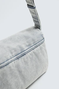 WASHED-EFFECT DENIM CROSSBODY BAG