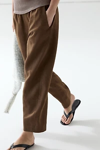 Pantalon lin taille élastique