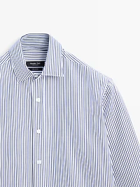 Regular fit striped 100% cotton shirt