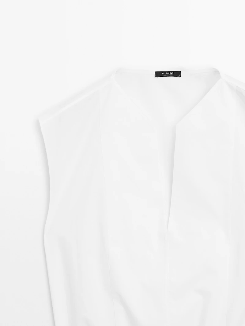 Chemisier en popeline avec élastique coton