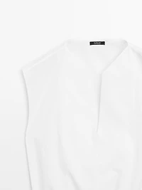 Chemisier en popeline avec élastique coton