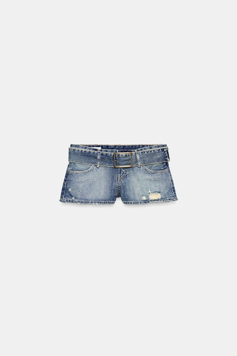 SHORT EN DENIM TRF AVEC CEINTURE