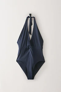 MAILLOT DE BAIN HALTER NŒUD