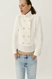 GOLD BUTTON WRAP JACKET