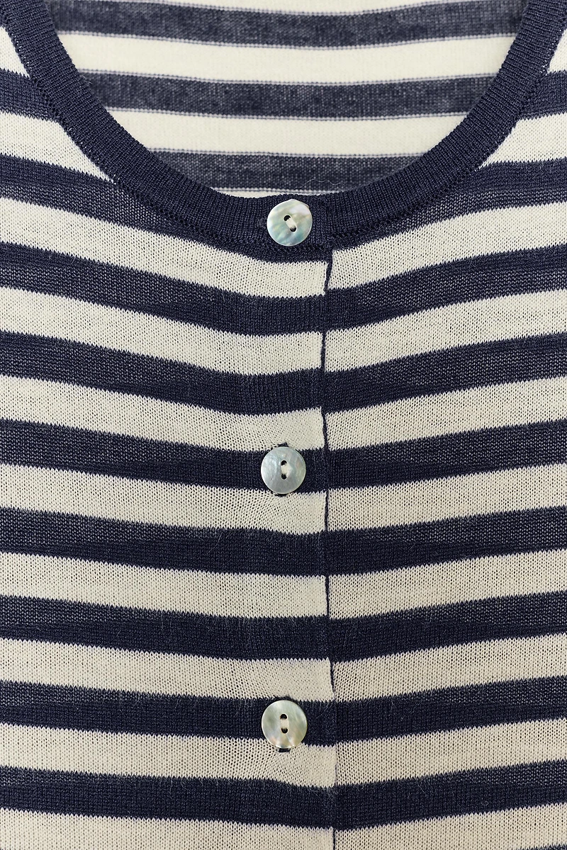STRIPED KNIT CARDIGAN
